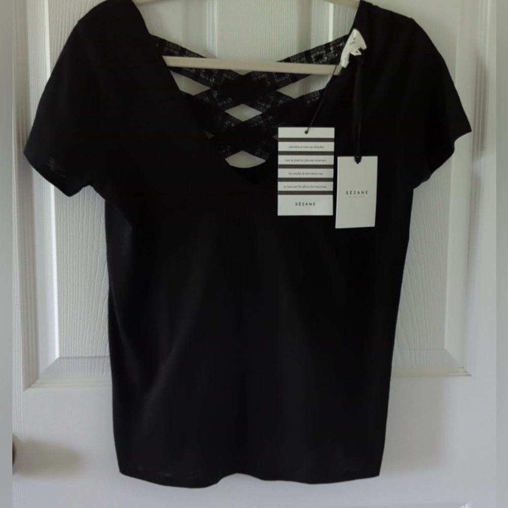 Sezane T-Shirt Lydie- size S- color: black
